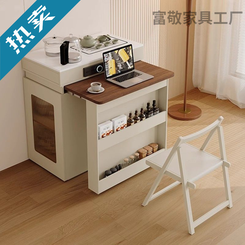 Multifunctional Dining Table Foldableing Household Small Apartment Restaurant Retractable Cream New Dining Table Solid Wood Integrated 2025 Island Table