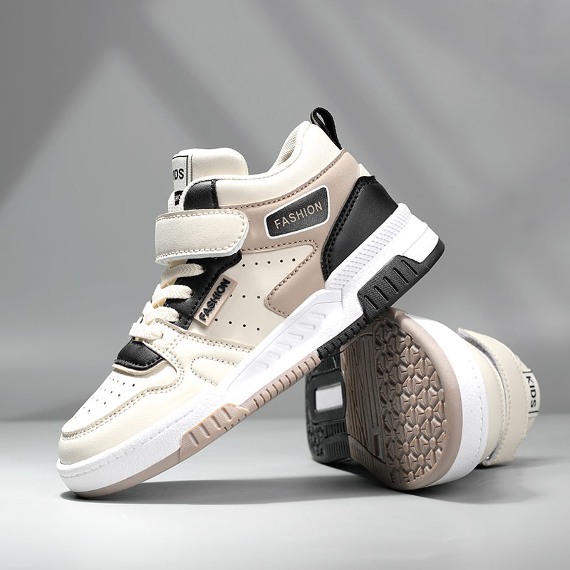 Kinder Grundschüler Board Schuhe 2023 Herbst Mid Hilfe Neue Mädchen Vielseitige Mode Klett Jungen_voghion.com