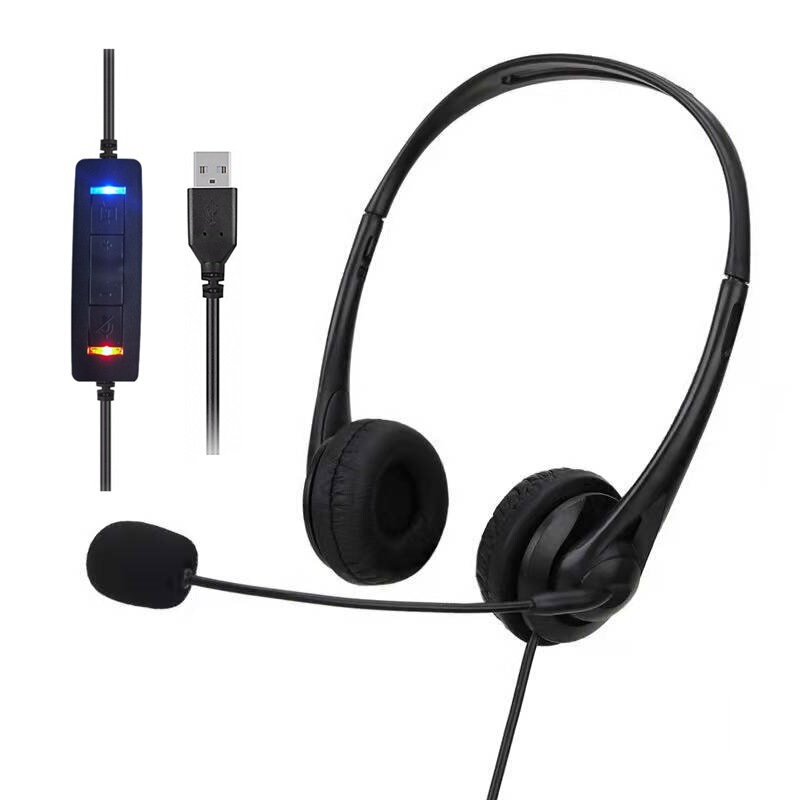Student Online Class Call Aviation Business Office Driver-Free Headset Wired Control Head-Mounted Call Headset Headset