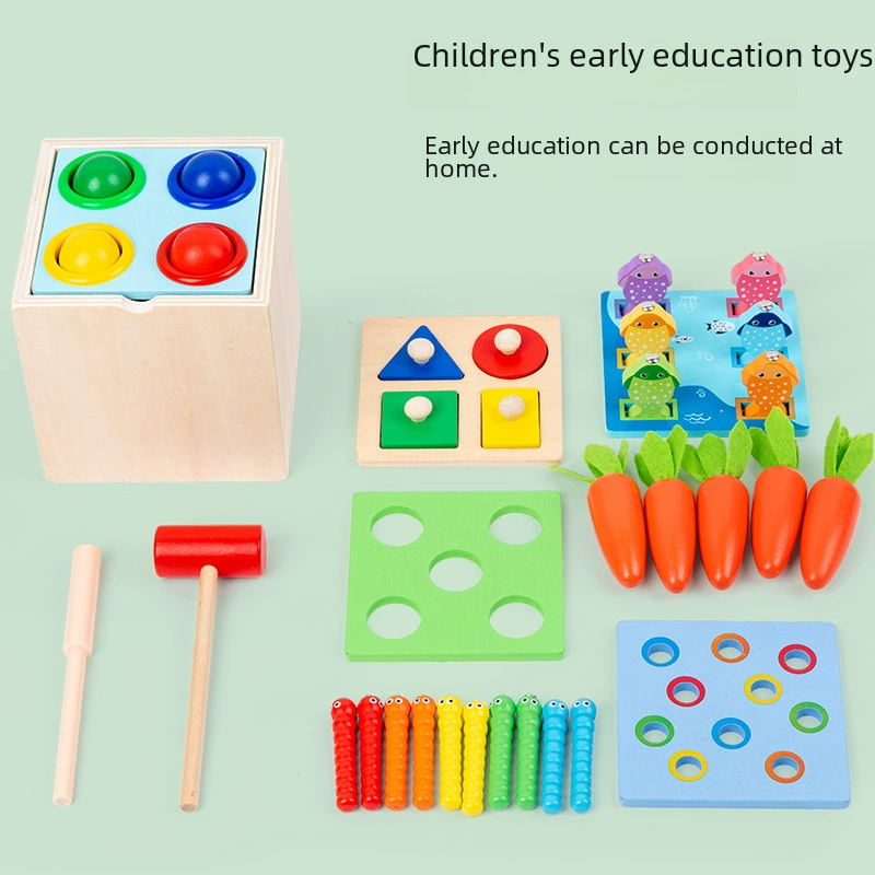 Деревянные интеллектуальные обучающие пособия для детей Montessori, обучающая игрушка, раннее образование, цветные