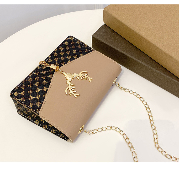 امرأة ميني جلد غير حقيقي كتلة اللون Lingge موضة مربع مشبك مغناطيسي كروس شنطة display picture 15