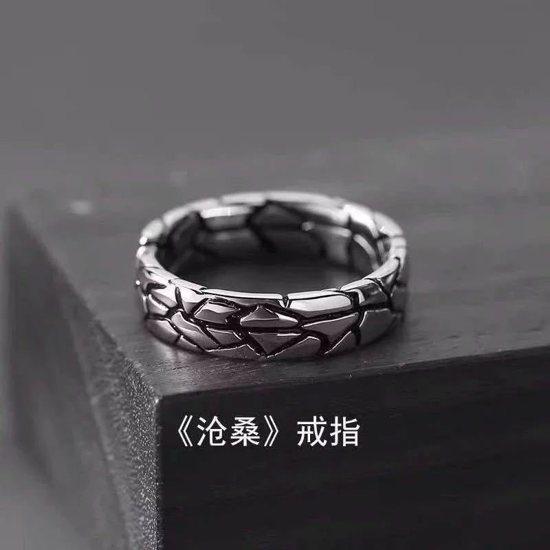 Men's retro ring hip-hop style, silver 925 sample