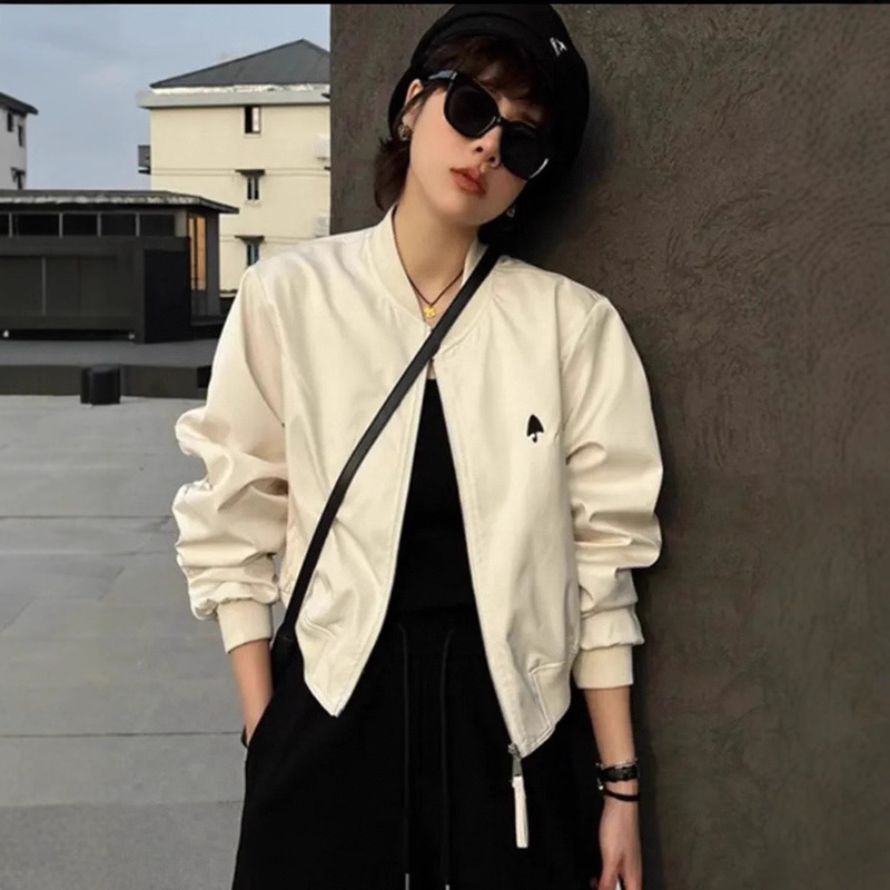 2025 Spring New Korean Style Loose Casual Versatile Embroidered Baseball Jacket for Women with a Unique Design for Petite Sizes 2025 Spring New Korean Style Loose Casual Versatile Embroidered Baseball Jacket for Women with a Unique Design for Petite Sizes