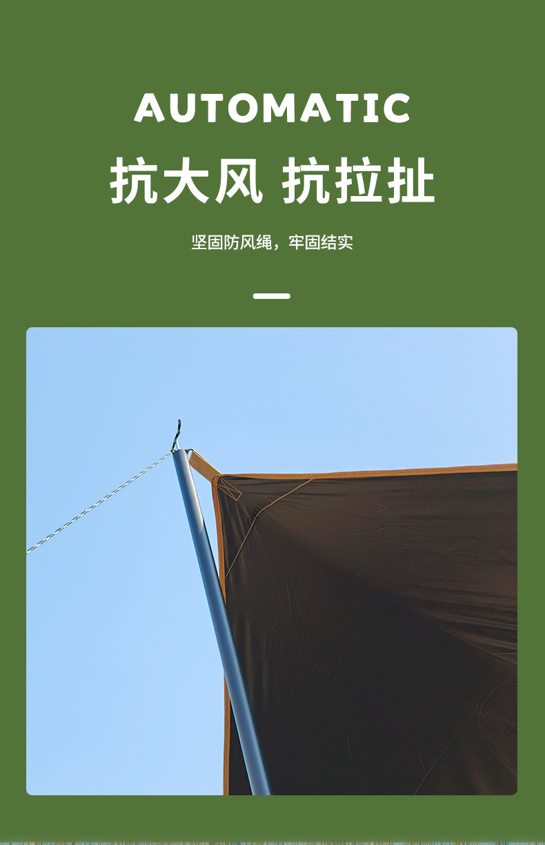 Thickened Oxford Cloth Black Vinyl Canopy Tent for Outdoor Camping, Barbecue, Sunshade, Rainproof, Sunproof, Garden Gazebo Wholesale