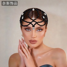 奈斯NS407 法式发饰异域风格女士头饰额饰流苏发网派对狂欢节头箍