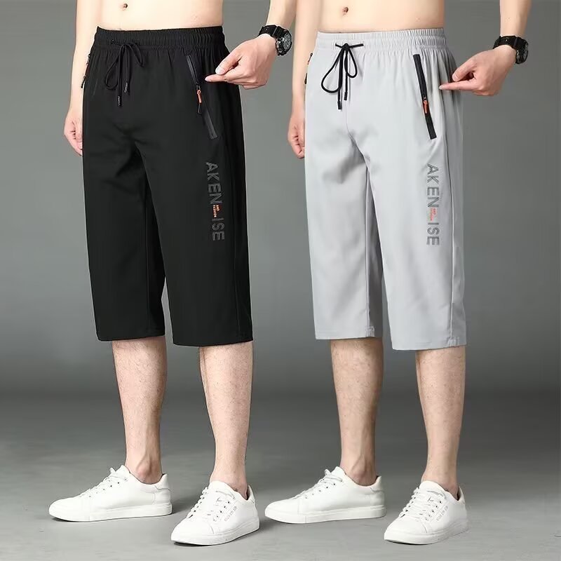 七分ズボン男性速乾半ズボンゆるいストレート夏の新型2025カジュアル男性スポーツパンツゆるいタイプ|undefined