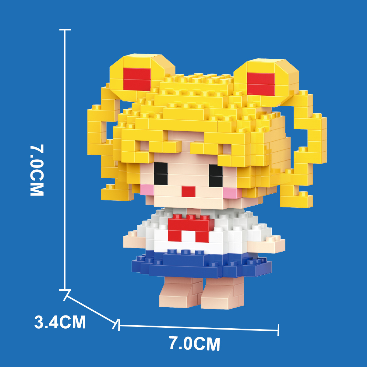 Compatible con LEGO gigante Panda flor azul lindo muñeca de dibujos animados montado bloques construcción juguete para niños puesto caja ciega al por mayor