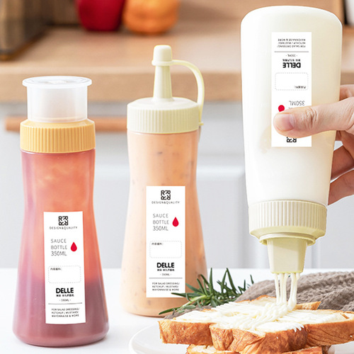 350ML squeeze sauce bottle, pointed mouth bottle, salad dressing squeeze bottle, ketchup honey oyster sauce seasoning bottle, anti-leakage oil bottle