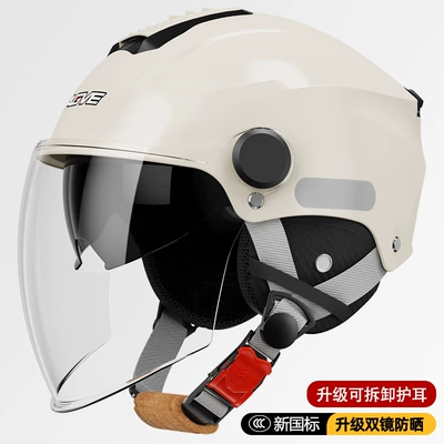 Certified Ear Protection Detachable Men's | Motosiklet kaskı (dəbilqə) - 309-double-mirror-opal-upgraded-removable-ear-protection