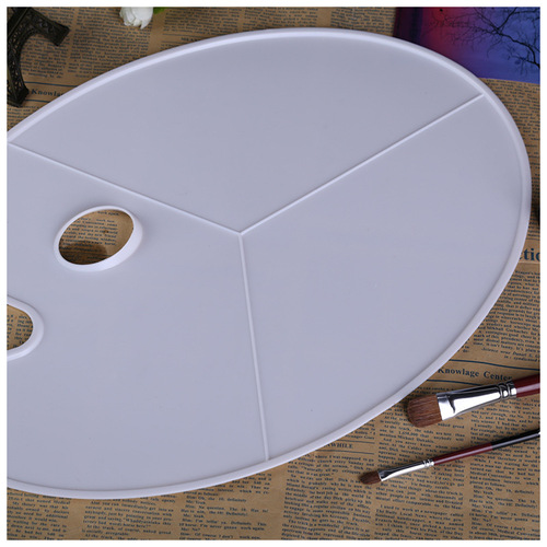 Color palette white PP plastic oval bordered three-line drawing board doodle square plate paint palette coloring supplies wholesale