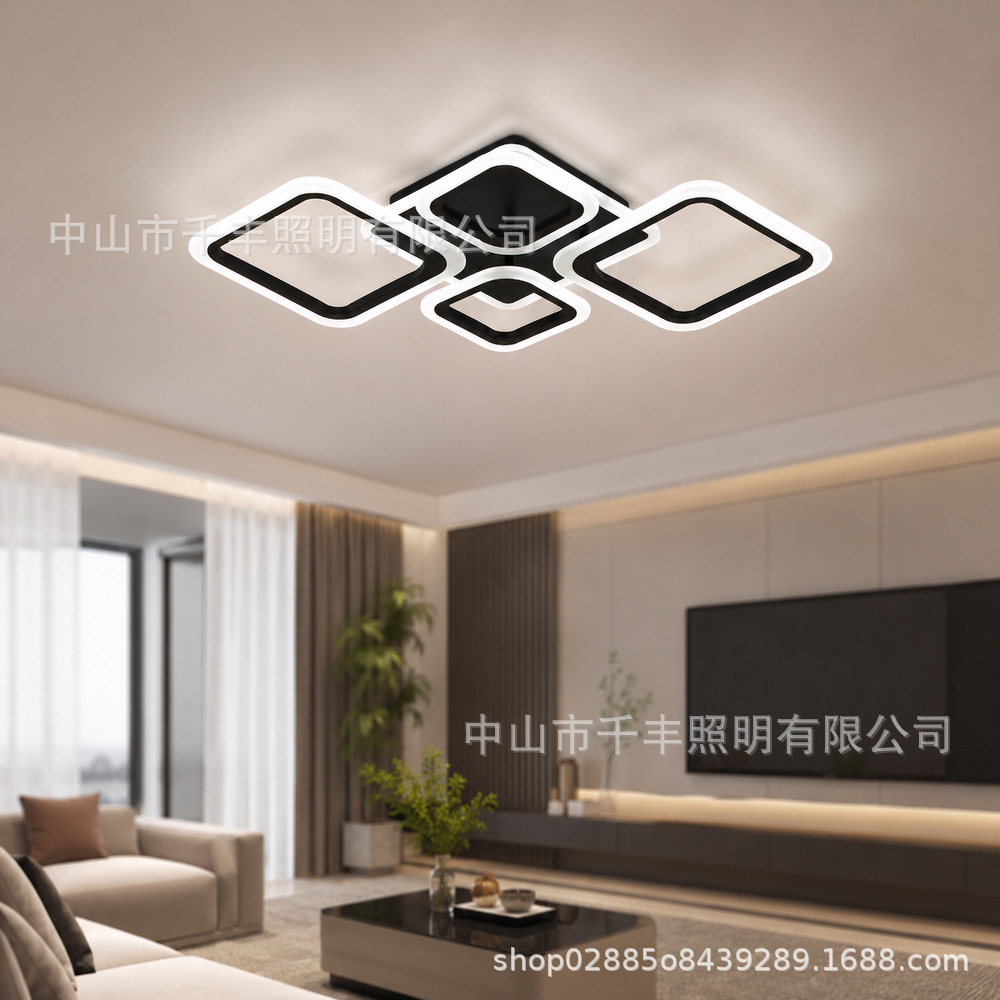Luz de techo geométrica de lujo moderna nórdica doméstica atmósfera LED lámpara de dormitorio creativa transfronteriza lámpara de sala de estar