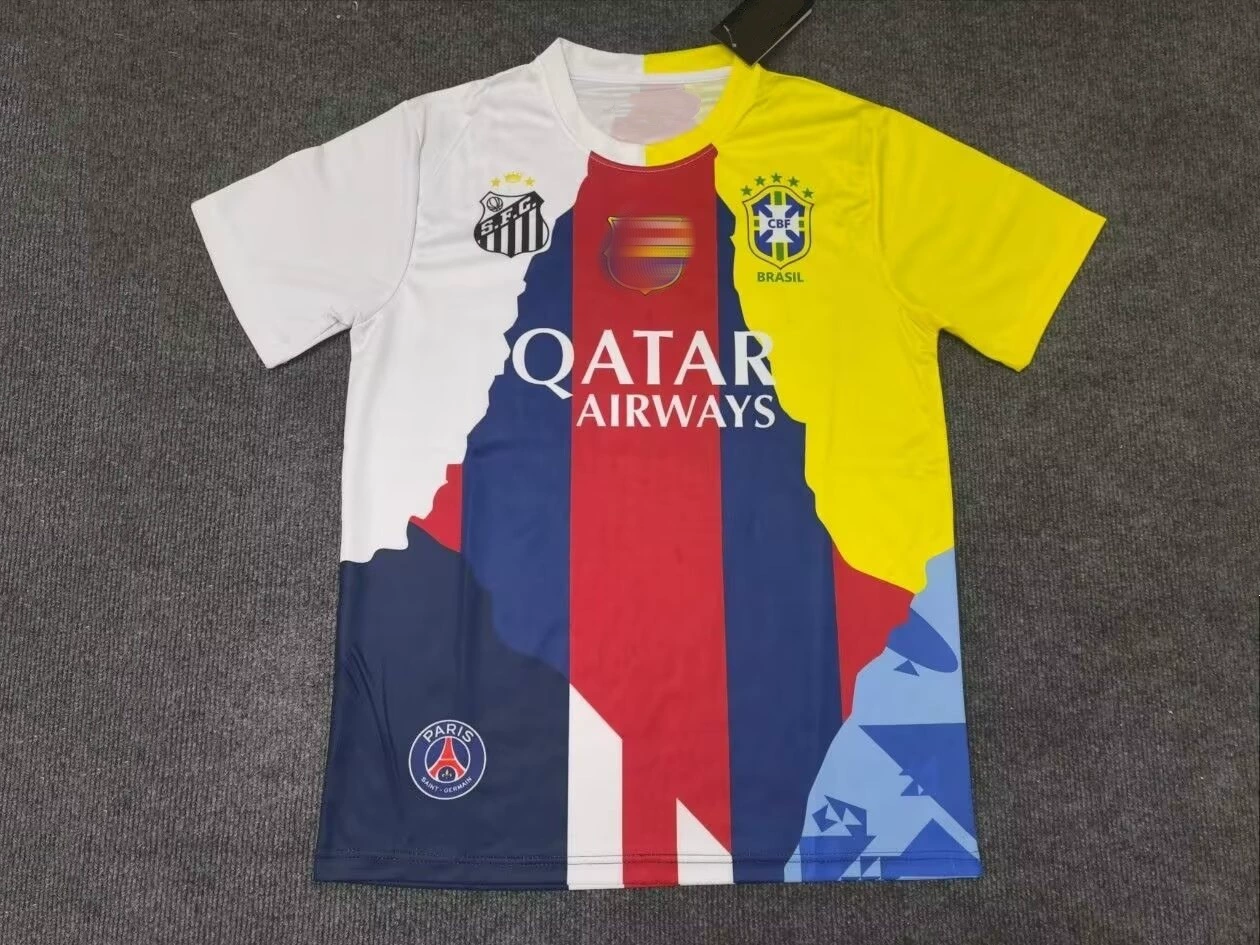 Популярная футболка Real Madrid Barcelona Bayern Paris Brazil Ajax Barcelona Месси Неймар Роналдо сборная по футболу