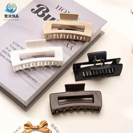 跨境硅胶鲨鱼夹发夹后脑勺盘发抓夹大号高级感防摔方形发夹子头饰