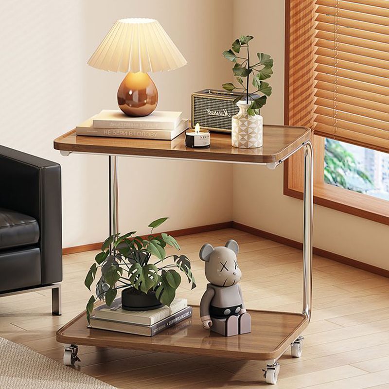 Sofa Side Table, Movable Side Table with Wheels, Bedroom Bedside Storage Rack, Living Room Popular Small Table, Mini Small Coffee Table