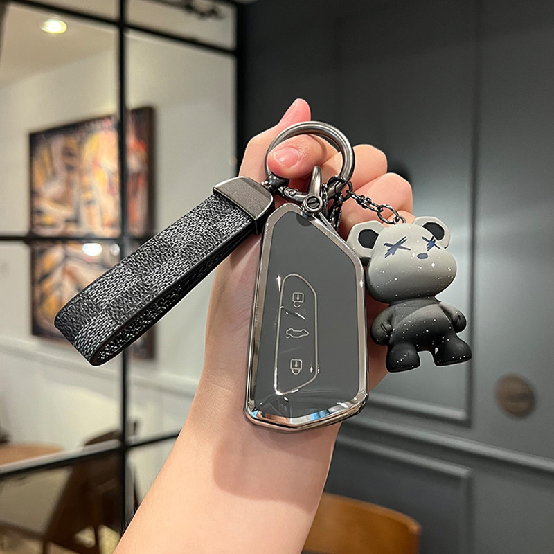 K 고급 그레이 + 블랙 격자 무늬 로프 + 그라데이션 베어