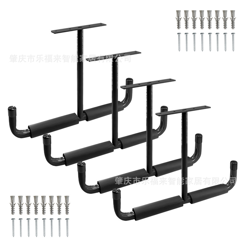 Metal T-Shaped Hook Ceiling Fishing Rod Bicycle Bracket Kayak Skateboard Iron Wall Hanging Display Rack