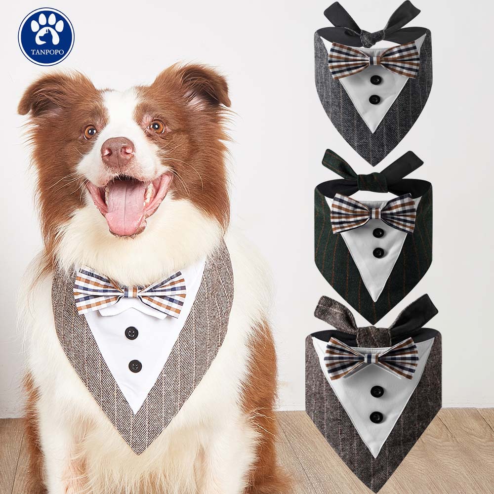 TANPOPO transfronterizo nuevo traje de mascota guapo mascota boda boca toalla perro bufanda