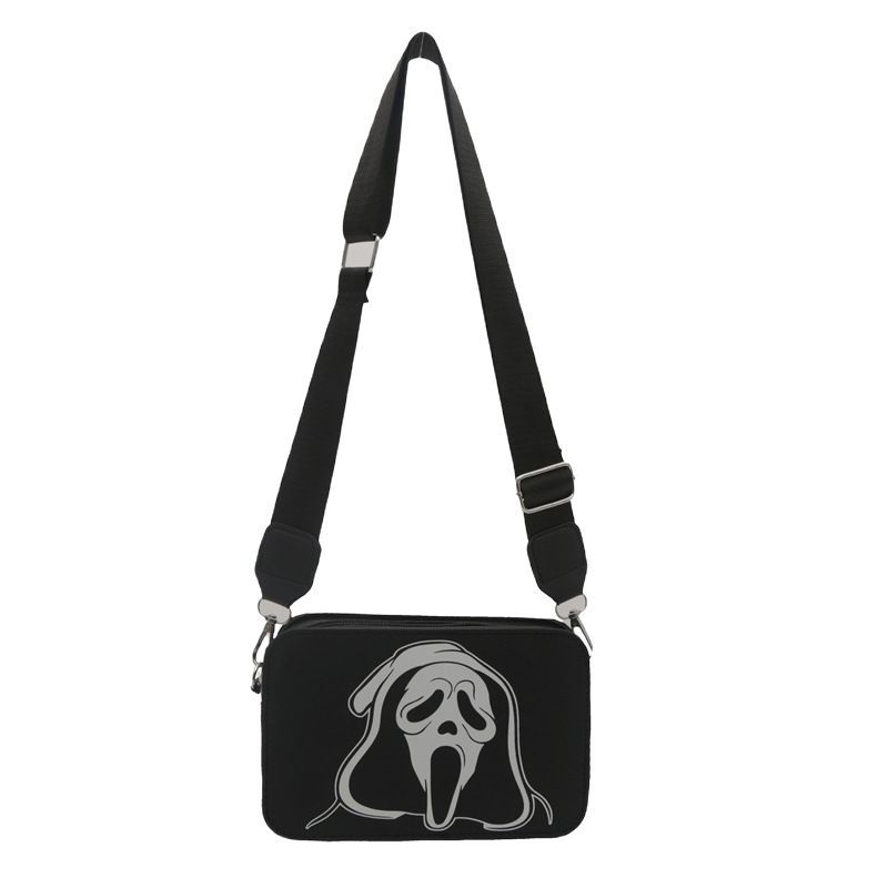 Bolso de mujer transfronterizo 2025 nuevo bolso de mujer impresión calavera cámara bolso pequeño bolso de hombro de aire extranjero bolso de mochila de teléfono móvil