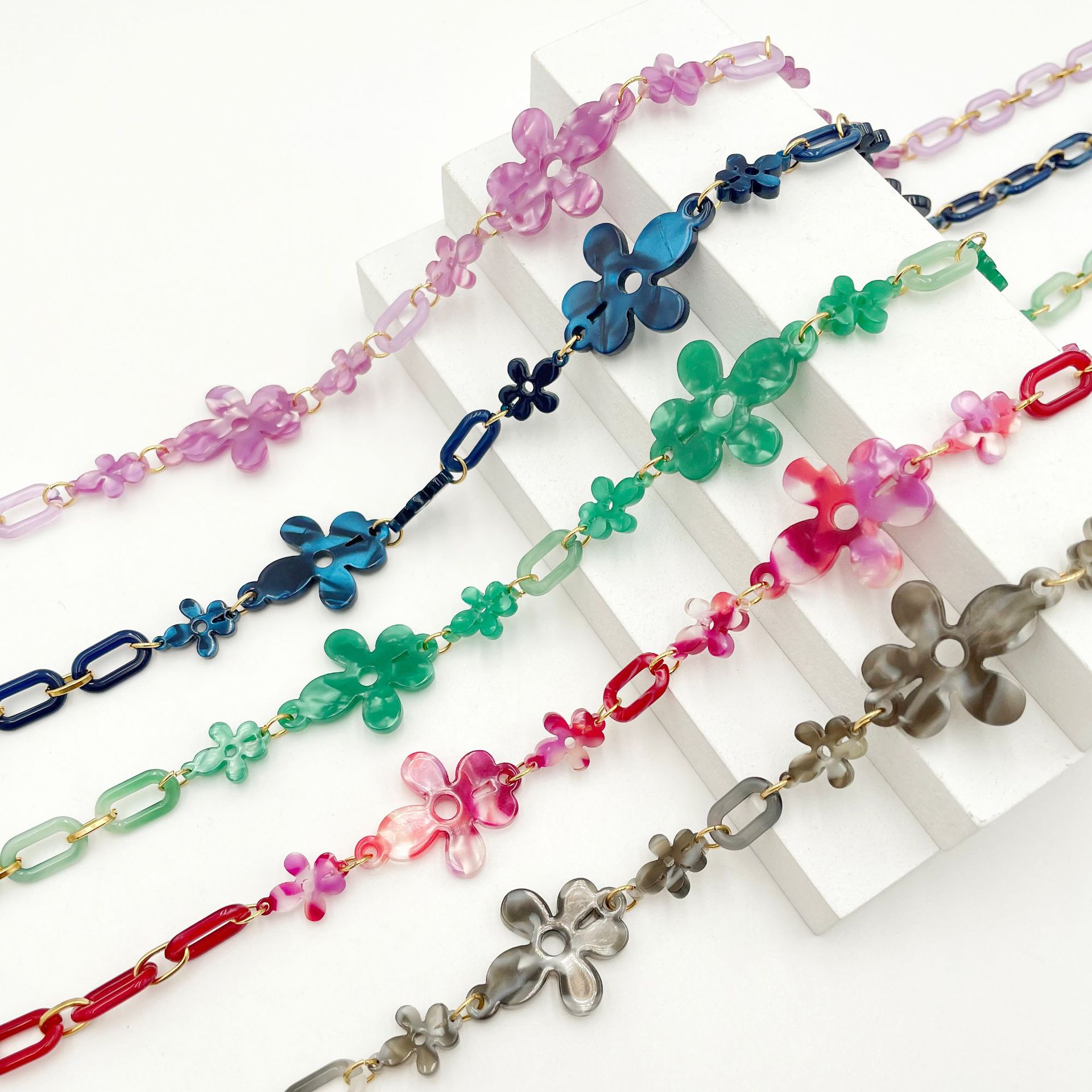 Ethnic Style Flower Arylic Titanium Steel Plating Womenu0027S Necklace