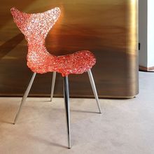 意式輕奢極簡EDRA 金魚椅子餐椅客廳售樓處設計師時尚椅子水晶椅