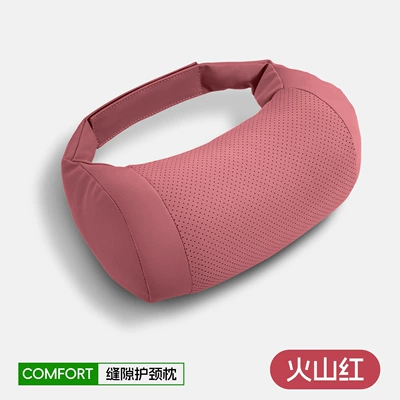 Headrest Headrest and Lumbar Support - bone-pillow-leather-velvet-volcano-red-head-pillow-1-piece