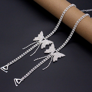 Adjustable Rhinestone Butterfly Shoulder Strap Sling Dress Accessories Beautiful Back Shoulder Underwear Bikini Bra Strap Bikini