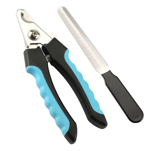 Straight handle stainless steel pet nail scissors Dog and cat pet nail clipper cleaning tool pet scissors set