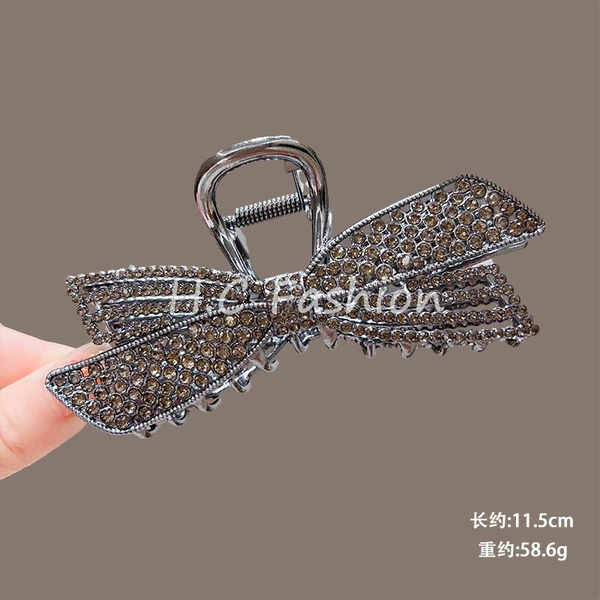 K59 black bead diamond bow tie