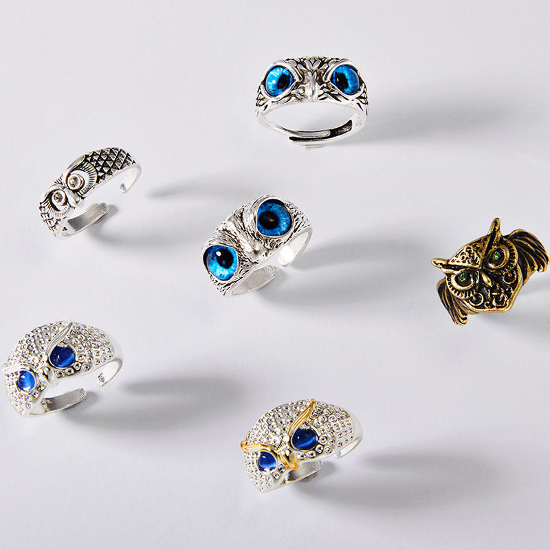 Boundary popular retro owl ring personalized fashion animal ring ring ring_voghion.com