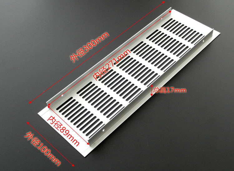 Fábrica al por mayor de aleación de aluminio red de ventilación rectangular armario ventilación de ventilación de ventilación de ventilación multipropósito