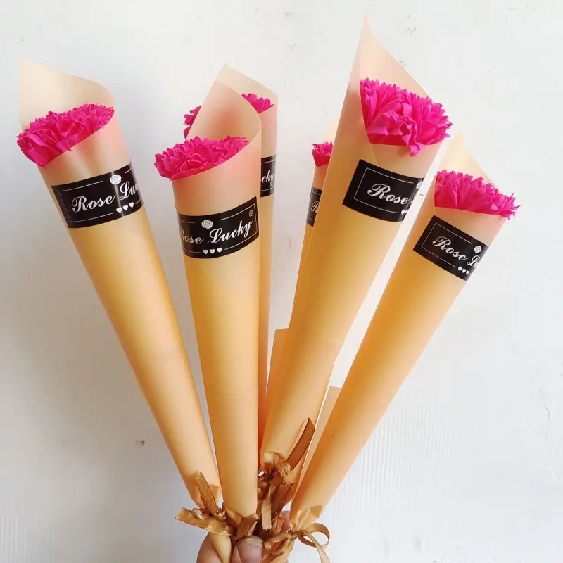 Flor artificial, clavel, ramo único, flor de jabón, venta al por mayor, regalos del día de la madre, promoción de la tienda, promoción de productos transfronterizos