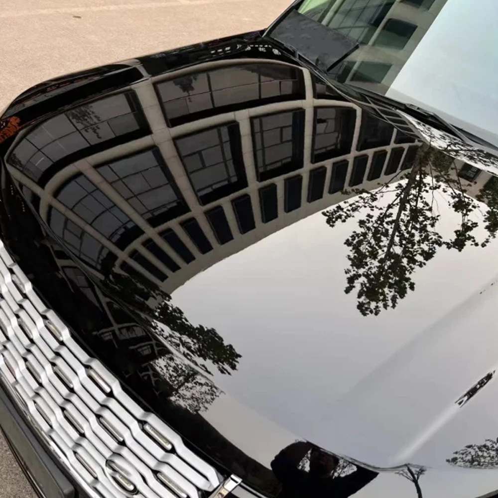 Cross-border bestseller black PET piano black film, glossy black car color change film, 3m5m easy to cut and removable