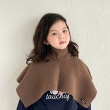 儿童披风女童2025秋冬新款纯色针织毛线保暖斗篷婴幼儿宝宝外出服