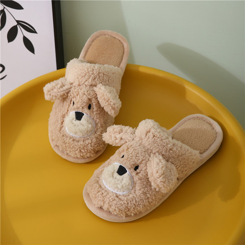 Cute Cotton Slippers for Women, Cartoon Bear Slippers for Home, Warm and Cozy Couple Slippers for Indoor Use in Winter, Household Slippers for Men, Fluffy Slippers for Home