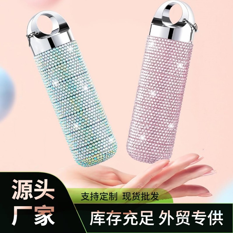 亚马逊一周7格金属药盒 贴钻镶钻密封防水户外旅行铝合金收纳药盒