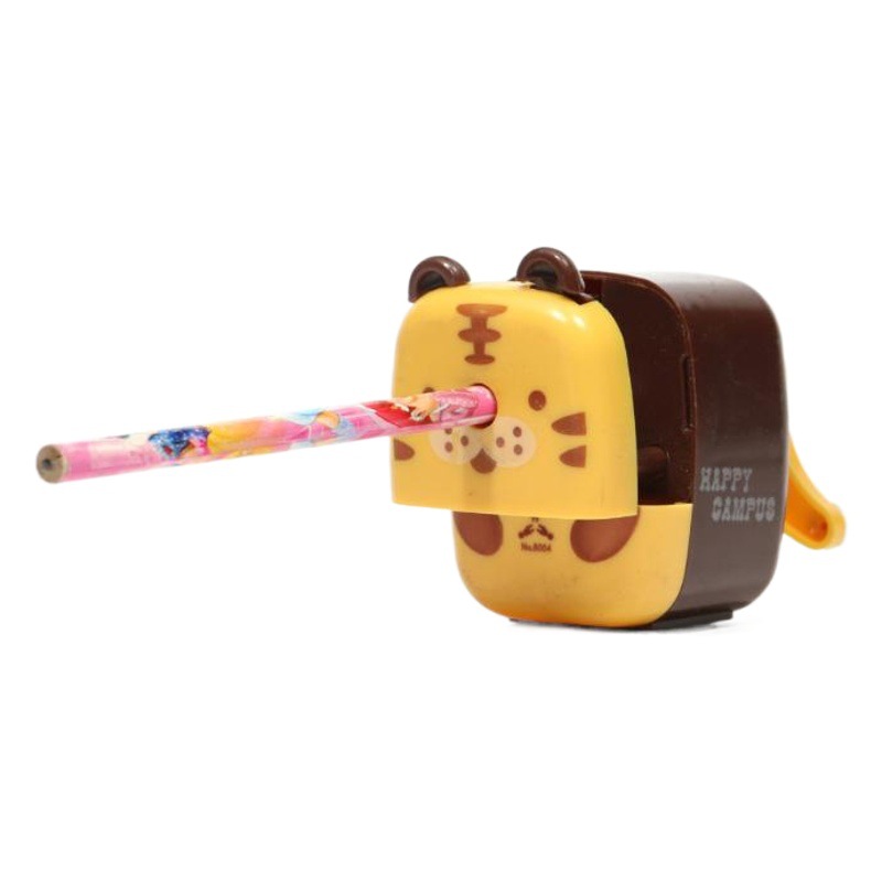 Panda de dibujos animados multifuncional Sacapuntas de mano estudiante de la escuela primaria Sacapuntas de pluma automática papelería