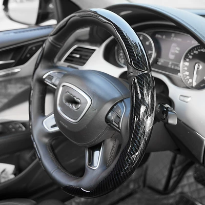 Customized Suitable for Bmw, Mercedes-Benz Steering wheel cover - laser-carbon-fiber-black-3-piece-pack-38cm