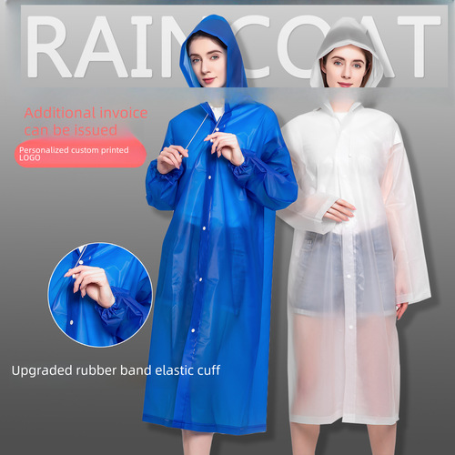 Thick Non-Disposable EVA Fashion Adult Raincoat Transparent Travel Hiking Scenic Raincoat Rain Poncho Original Manufacturer