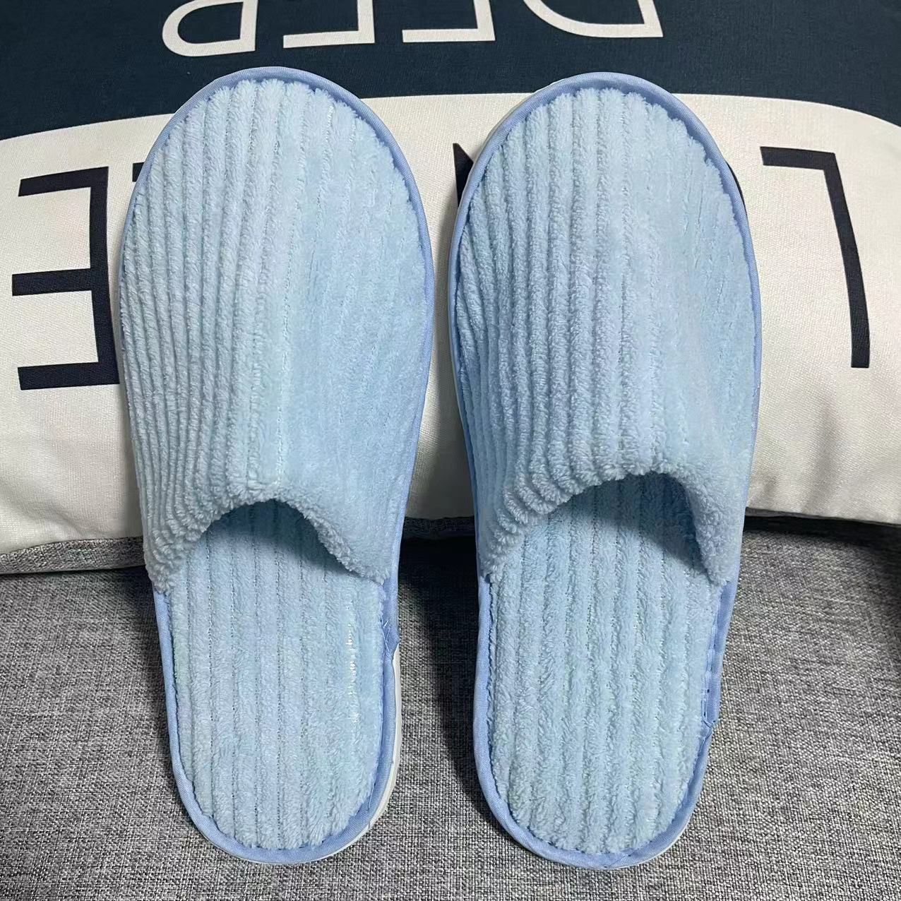 Light blue striped coral velvet with bottom