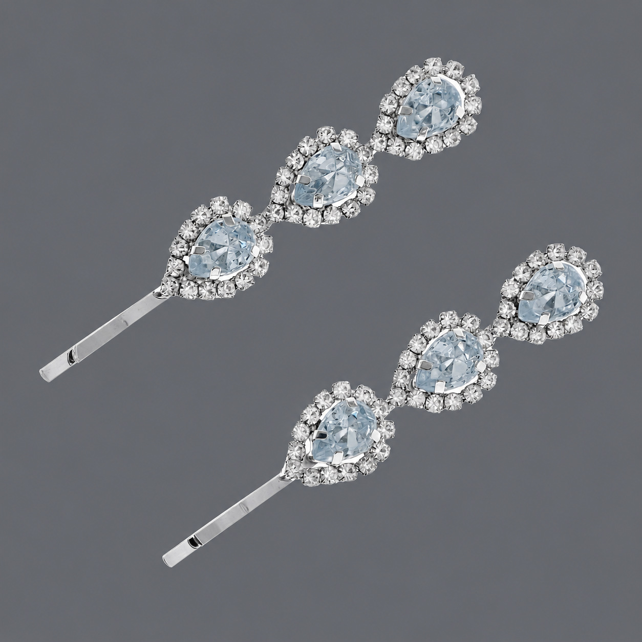 Horquilla de zirconio de lujo ligero europeo y americano con incrustaciones de diamantes, pinza de pelo de alta gama para mujer, suministro mayorista transfronterizo directo de fábrica.