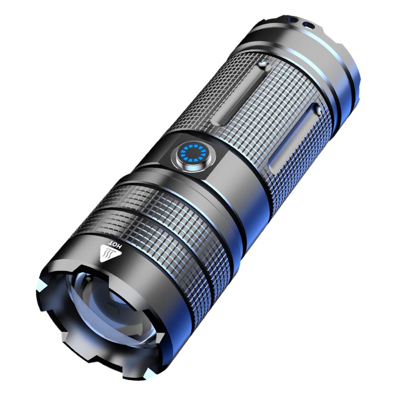 Linterna de luz fuerte recargable pequeña súper brillante de largo alcance al aire libre portátil mini lámpara de xenón Proyector láser blanco pequeña pistola de acero