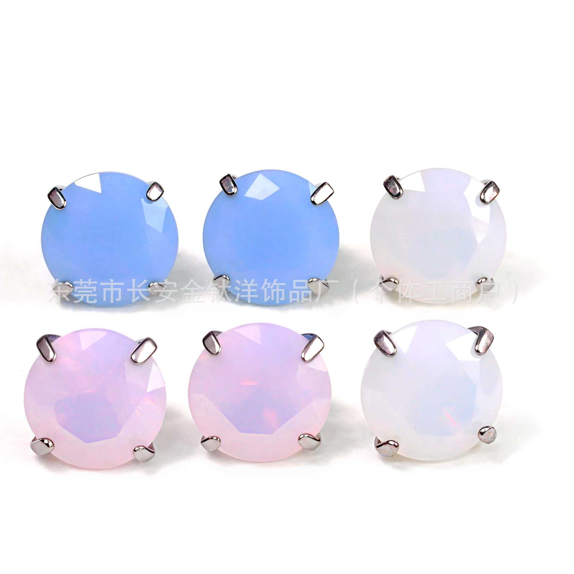 F136 Titanium Round Base Inlaid 7A Opal Lip Labret Stud Ear Cartilage Piercing Jewelry detail image 5