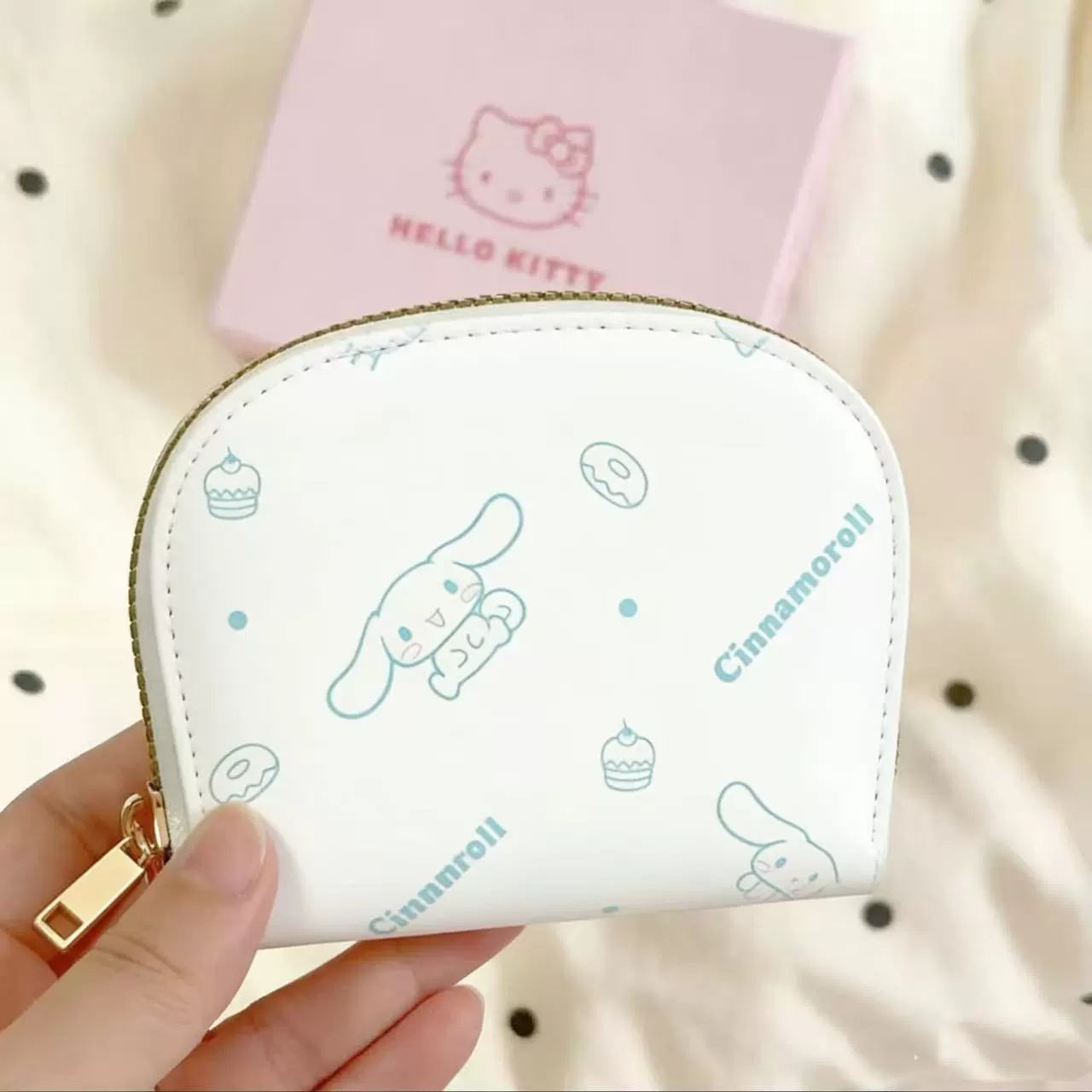 Hello Kitty, милый ретро карта держатель, орган с молнией, ручной органайзер сумка, маленький кошелек