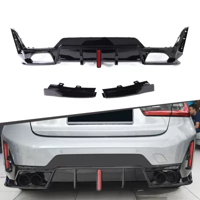 Suitable for 23+ Model Bmw 3 Series G20 Rear Lip with Vertical Lights Car Modification Rear Lip Rear Spoiler Small Body Kit