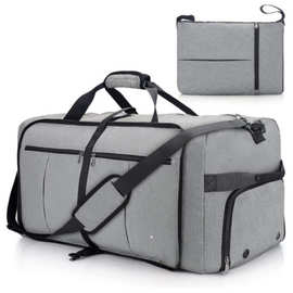 跨境可折叠旅行包带独立鞋仓大容量手提斜挎健身运动包出差行李袋