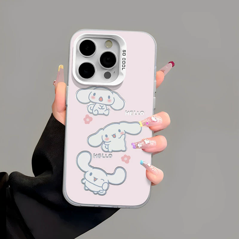 Ярко-розовый мультяшный чехол для iPhone, совместим с Apple, iPhone15, 15 Pro Max