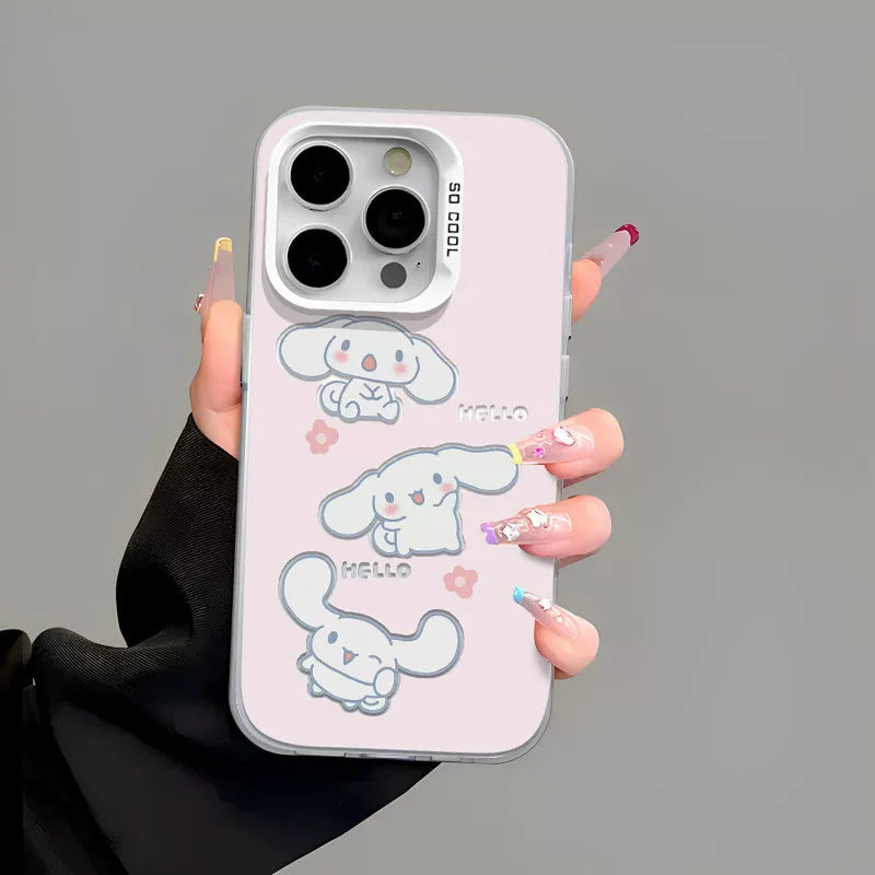 Ярко-розовый мультяшный чехол для iPhone, совместим с Apple, iPhone15, 15 Pro Max