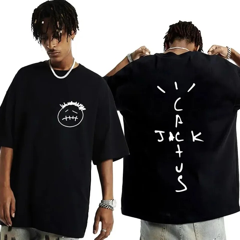 Fashion Hip-Hop T-Shirt Casual Short-Sleeve T-Shirt Rapper Cactus Jack Music Album Pure Cotton Heavyweight T-Shirt Fashion Hip-Hop T-Shirt Casual Short-Sleeve T-Shirt Rapper Cactus Jack Music Album Pure Cotton Heavyweight T-Shirt