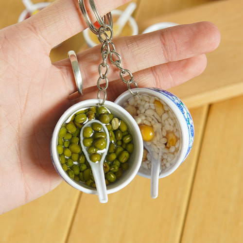 4cm simulated food crafts pendant miniature Chinese style snacks and toys keychain school bag pendant