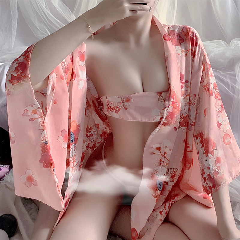Sexy Underwear Sexy Transparent Private Japanese Kimono Uniform Temptation Tease Bed Pajamas suit Daifa